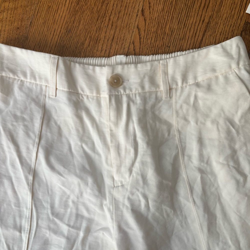 A New Day Cream High-Rise Slim Fit Pintuck Ankle Pant Womens 12 r Cuffed Hem nwt - Picture 2 of 9